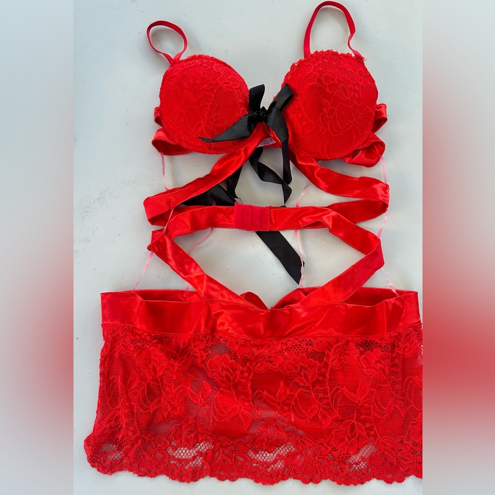 Native Black Satin and Lace Bra